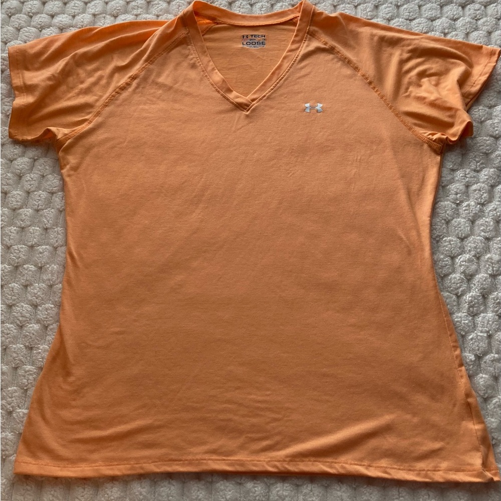 Under Armour Women's Bright Orange V-Neck Tee